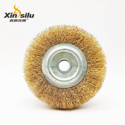 Crimped Brass Coated Wire Wheel Brush For Rust Removal Polishing Wheels