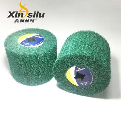 180# 8698 Non-Woven Nylon Flap Brush Satin Polishing Drum Wheel With Keyhole Arbor Abrasive Grinding Tool