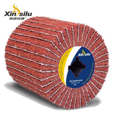 115x100x19 Non-Woven Interleaved Abrasive Cloth Flap Wheel Polishing Drum For Metal Surface Drawing And Sweep Grain